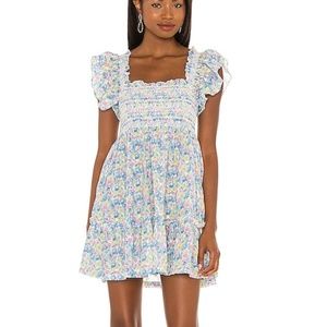 LoveShackFancy Nadja Rainbow Blast Floral Dress Size S